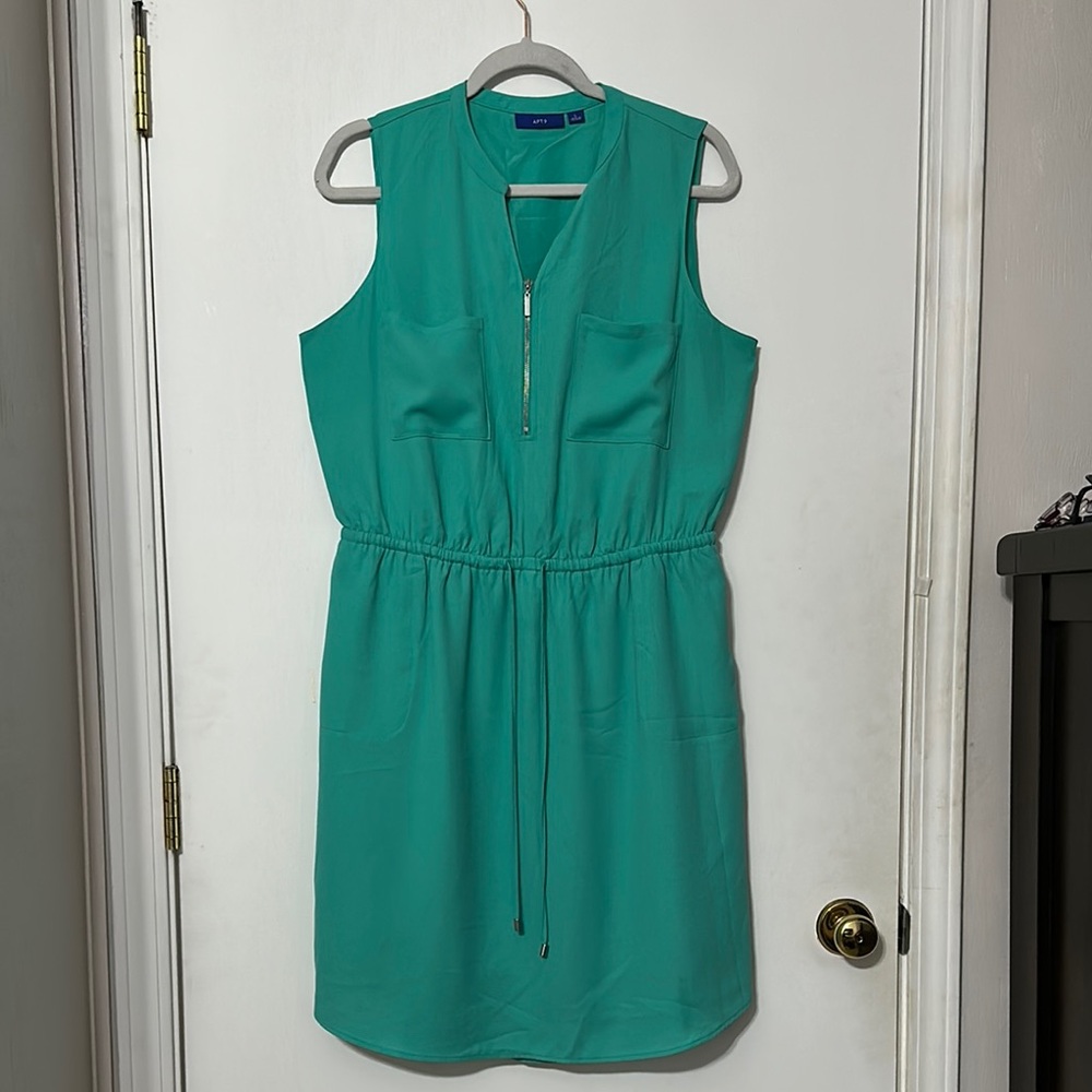 Apt. 9 Green Sleeveless Plunge Midi Sundress
